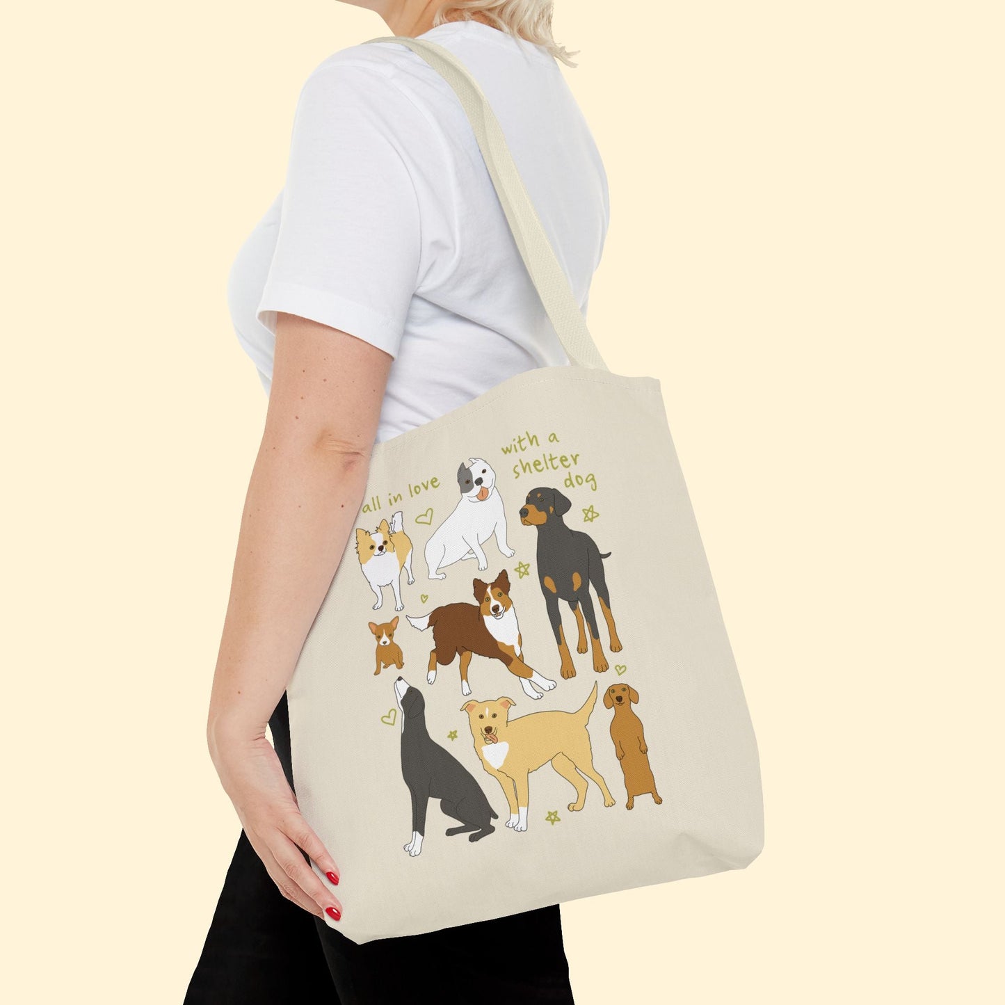 Fall In Love With A Shelter Dog | Tote Bag - Detezi Designs - 59870255700292408566