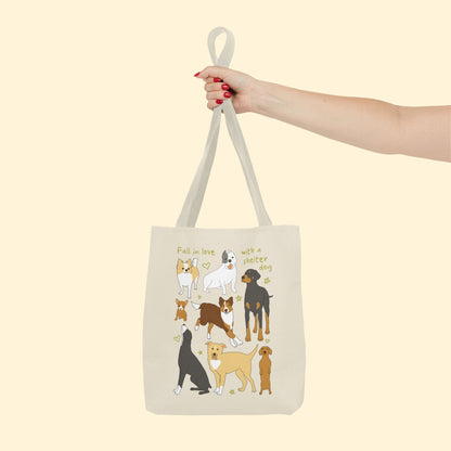 Fall In Love With A Shelter Dog | Tote Bag - Detezi Designs - 59870255700292408566