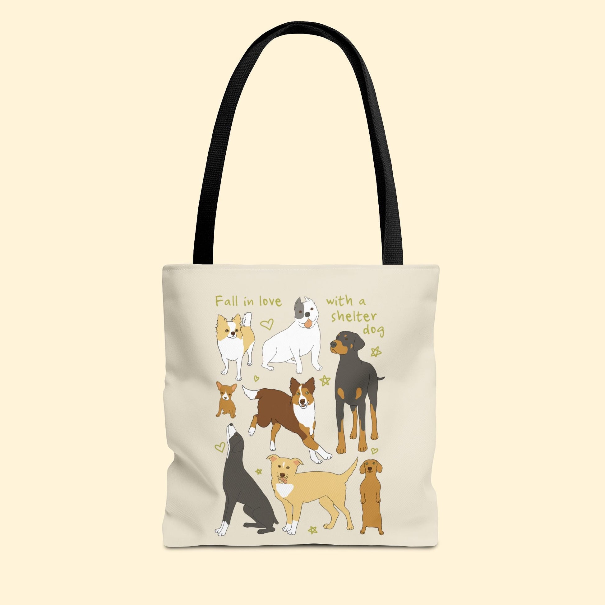 Fall In Love With A Shelter Dog | Tote Bag - Detezi Designs - 88553750973436278307