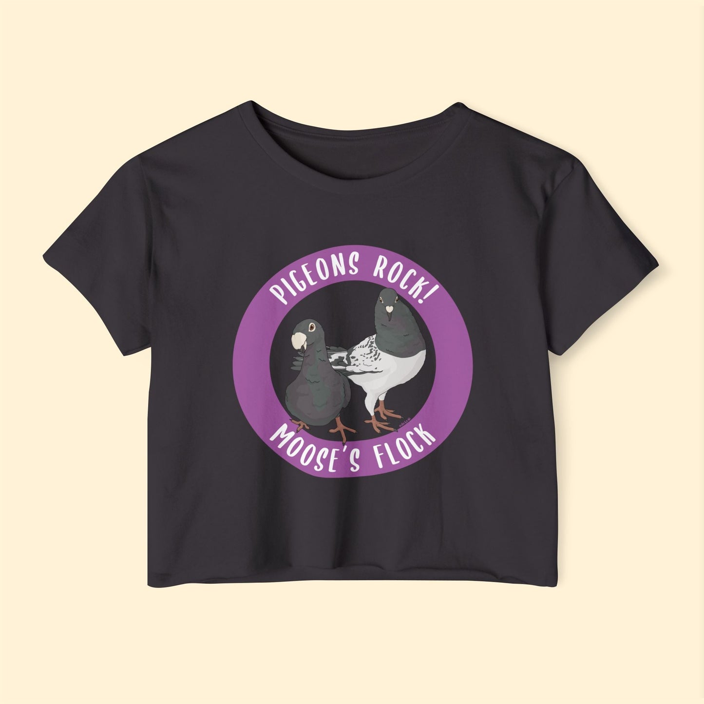 Festival Crop Top | FUNDRAISER | Moose's Flock | Pigeons Rock - Detezi Designs - 10133612461741740027