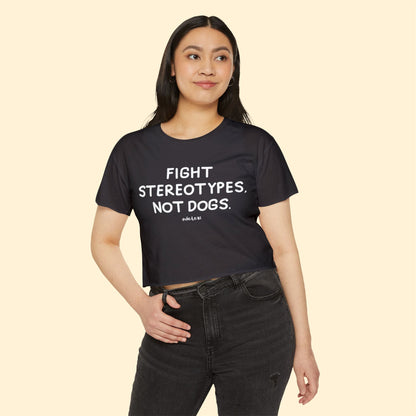 Fight Stereotypes, Not Dogs | Women's Festival Crop Top - Detezi Designs - 13877919339639155166