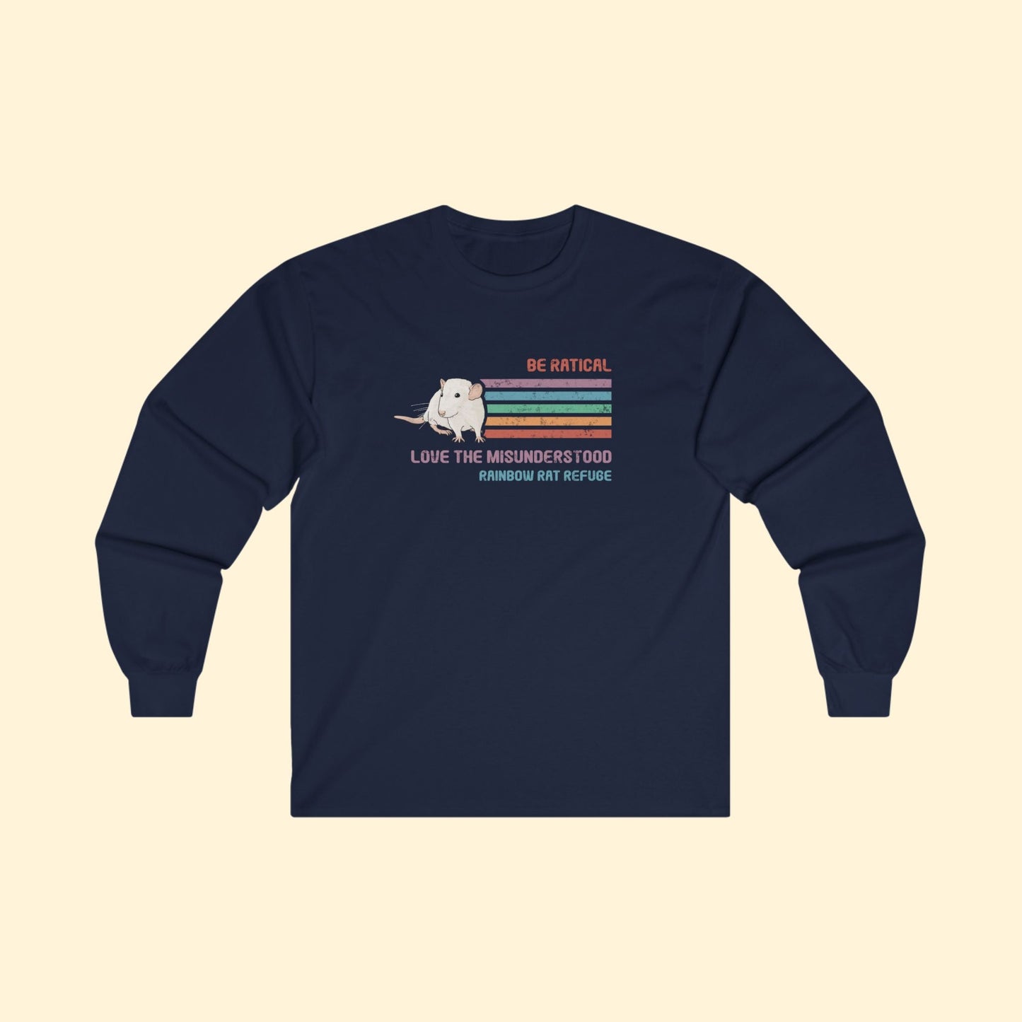 Fish | Rainbow Rat Refuge | FUNDRAISER | **AMERICAN PRINTER** | Long Sleeve Tee - Detezi Designs - 22622589956750954900