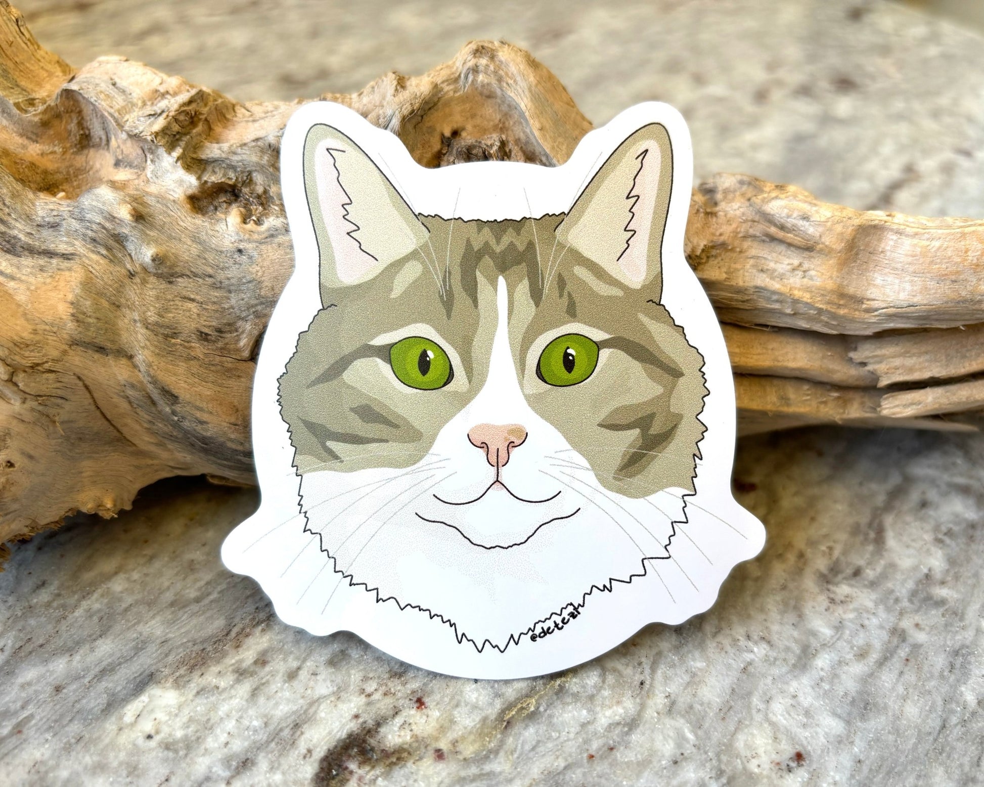 Fluffy Cat | 3" Vinyl Sticker - Detezi Designs - 