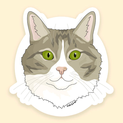 Fluffy Cat | 3" Vinyl Sticker - Detezi Designs - 