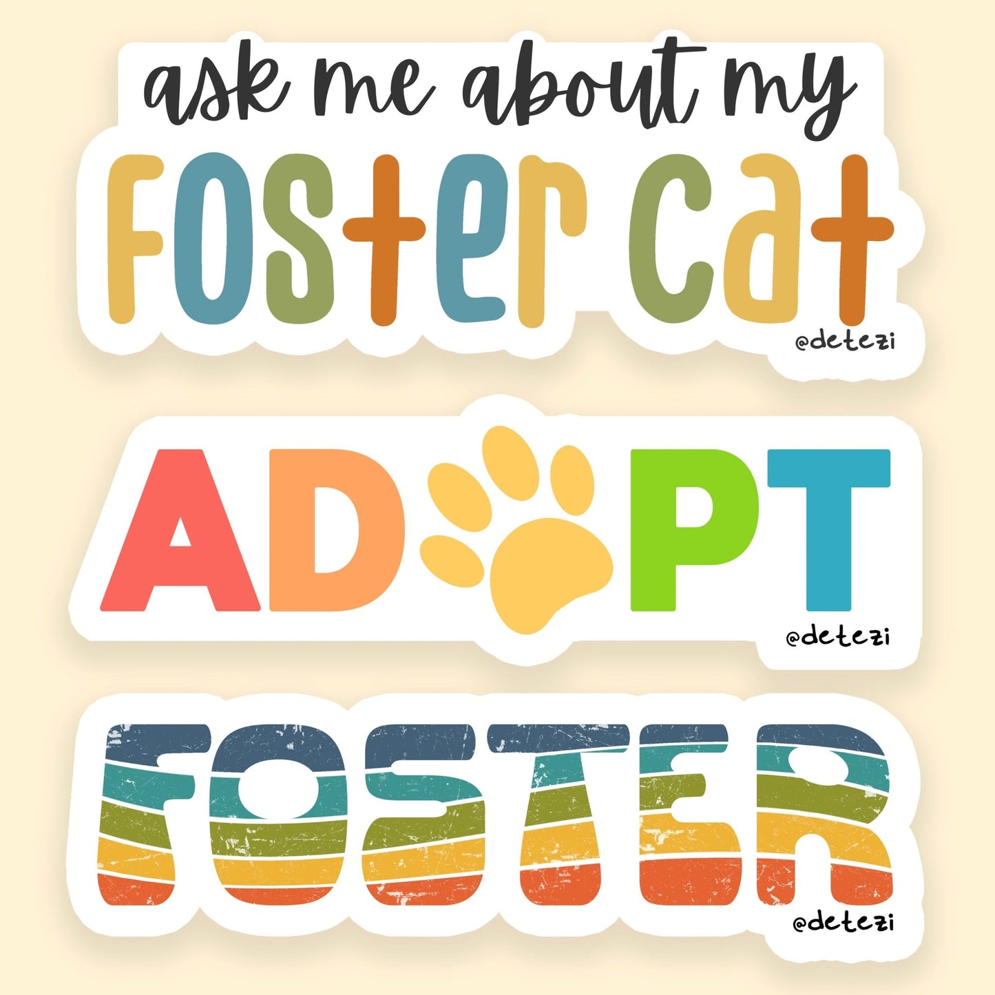 Foster Cats | Sticker Pack - Detezi Designs - 