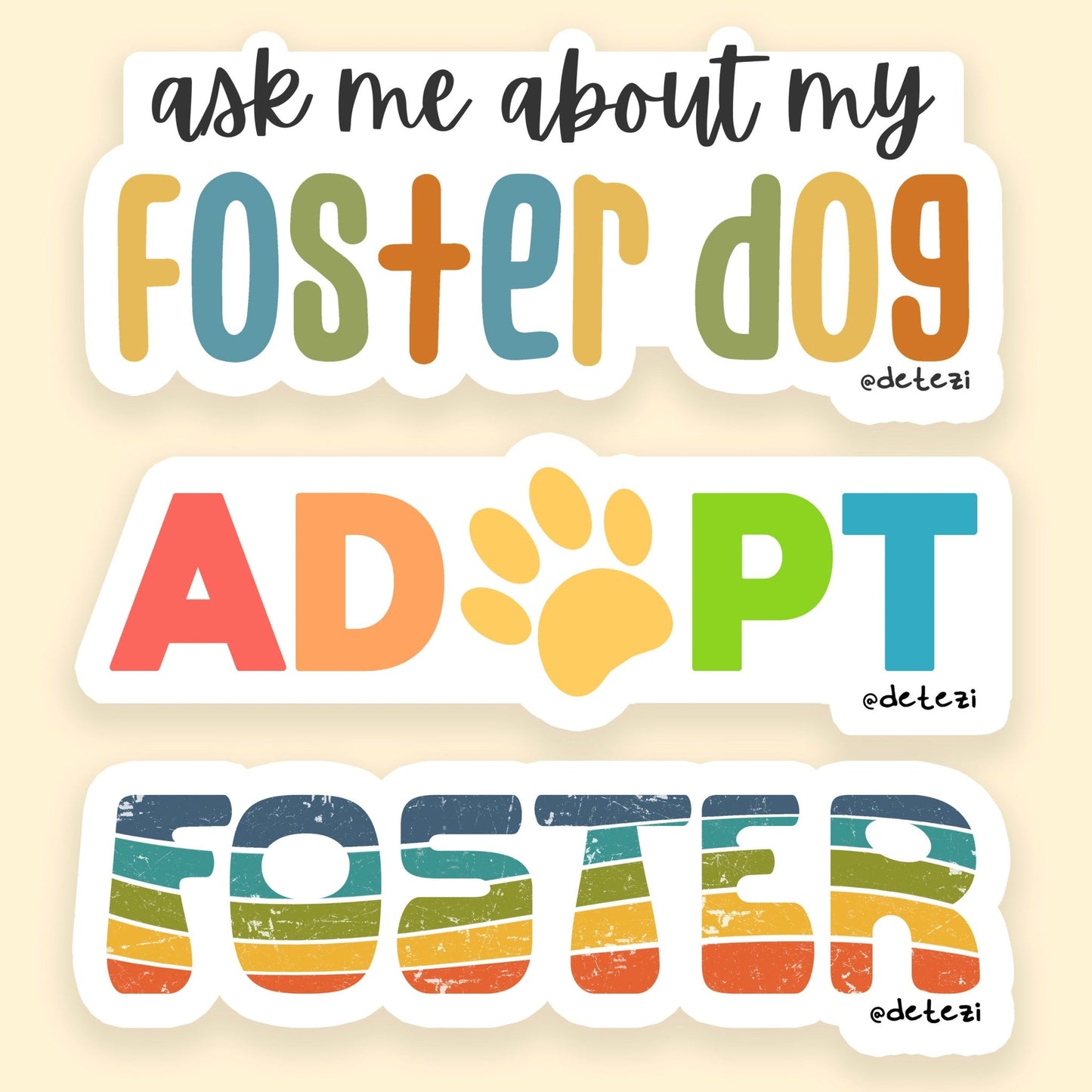 Foster Dogs | Sticker Pack - Detezi Designs - 