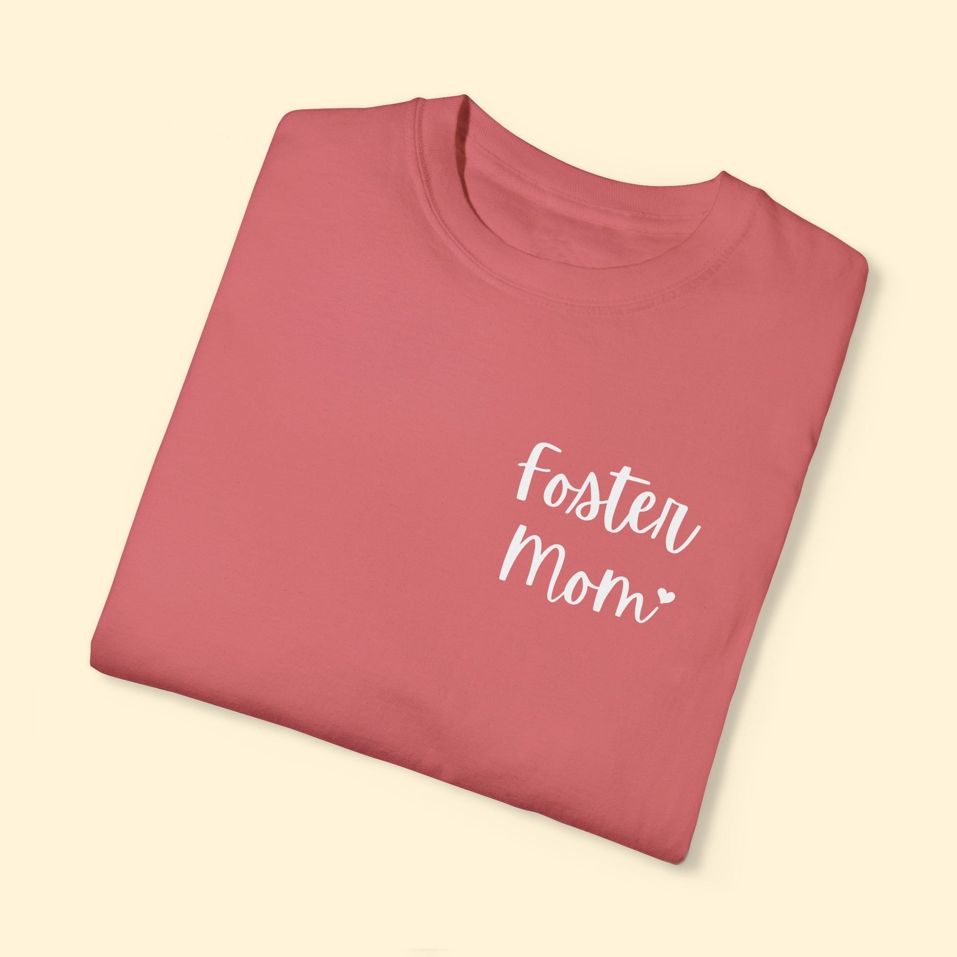 Foster Mom | Pocket Print | Comfort Colors Unisex T - shirt - Detezi Designs - 31477368980457943146