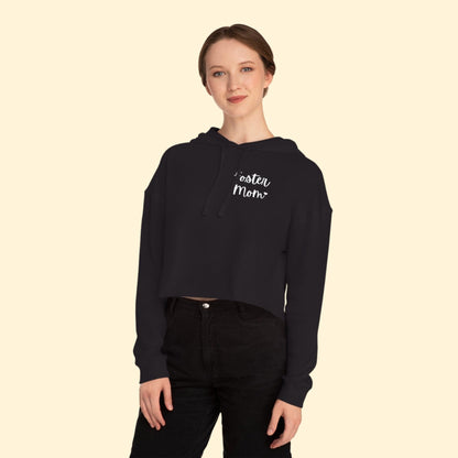 Foster Mom | Pocket Print | Cropped Hooded Sweatshirt - Detezi Designs - 22899857701003332302