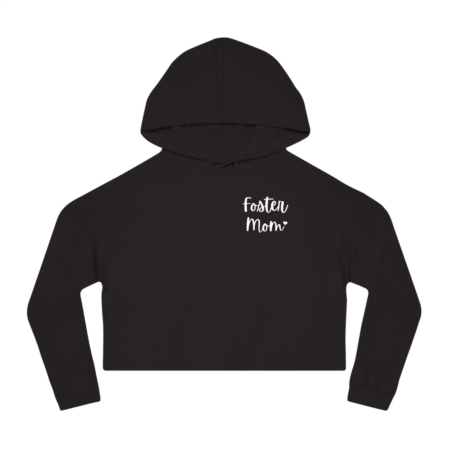 Foster Mom | Pocket Print | Cropped Hooded Sweatshirt - Detezi Designs - 22899857701003332302