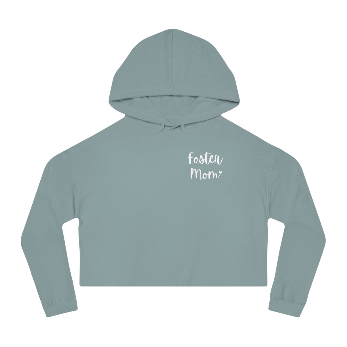 Foster Mom | Pocket Print | Cropped Hooded Sweatshirt - Detezi Designs - 28677676062983300184