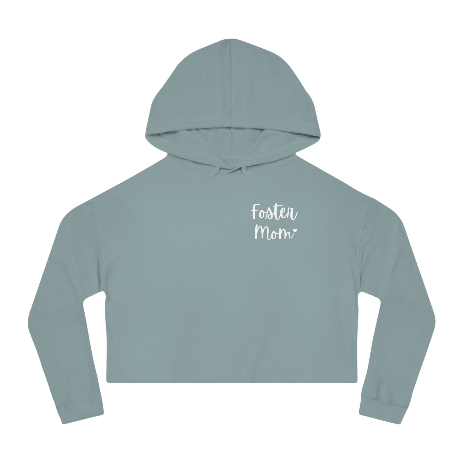 Foster Mom | Pocket Print | Cropped Hooded Sweatshirt - Detezi Designs - 28677676062983300184