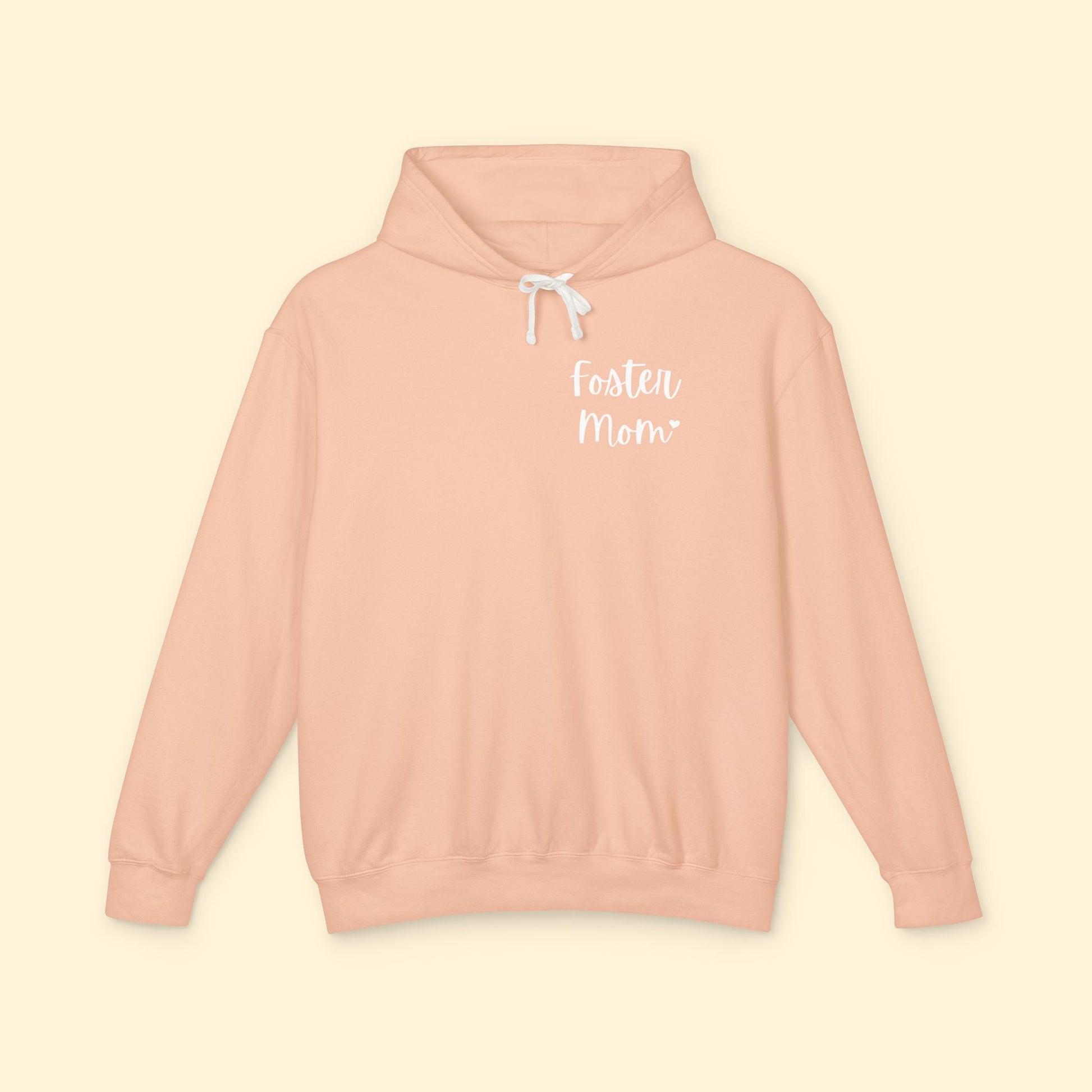 Foster Mom | Pocket Print | Lightweight Comfort Colors Hooded Sweatshirt - Detezi Designs - 13888884408656199454