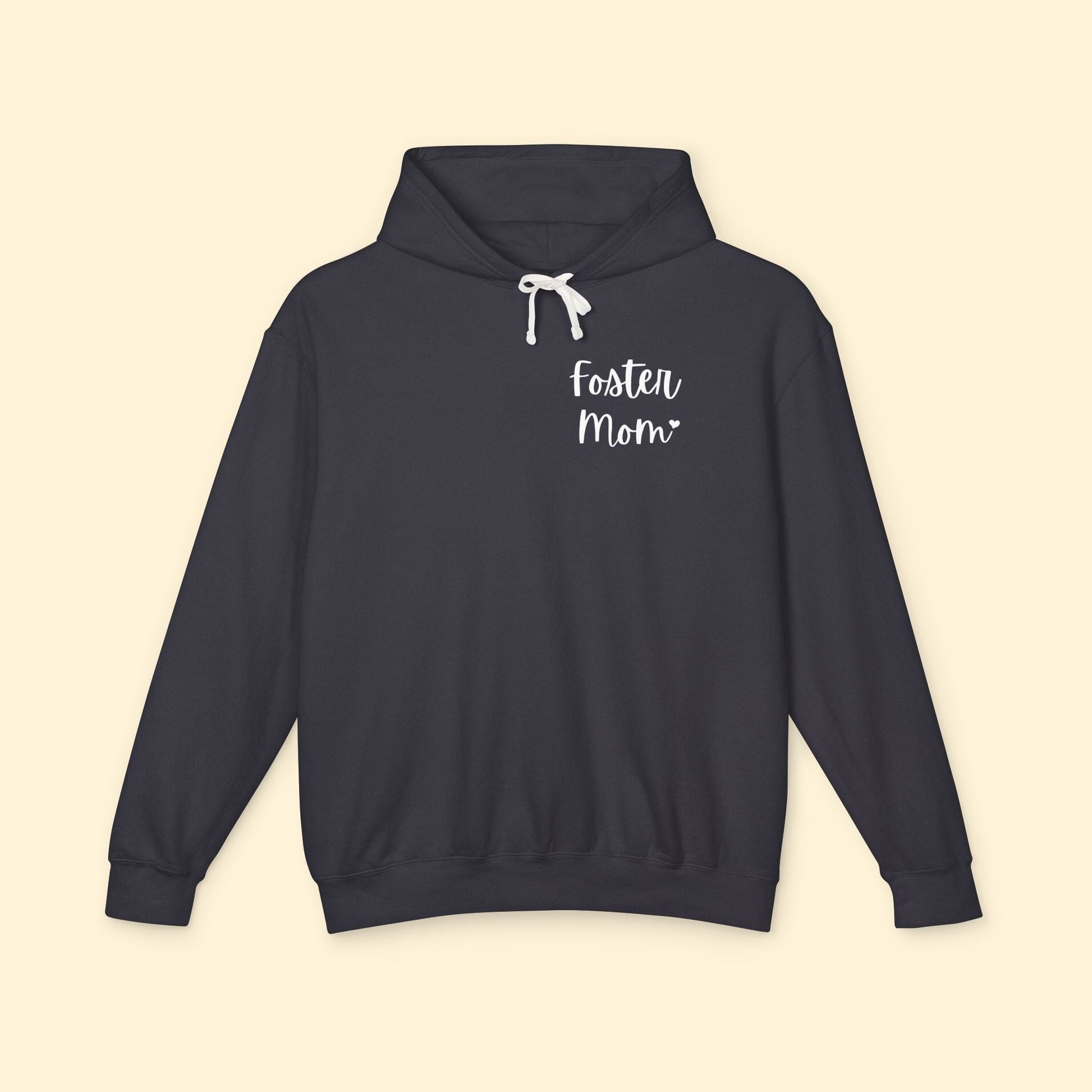 Foster Mom | Pocket Print | Lightweight Comfort Colors Hooded Sweatshirt - Detezi Designs - 24684569030404910907