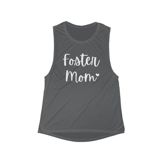 Foster Mom | Women's Flowy Scoop Muscle Tank - Detezi Designs-15928705473747020325