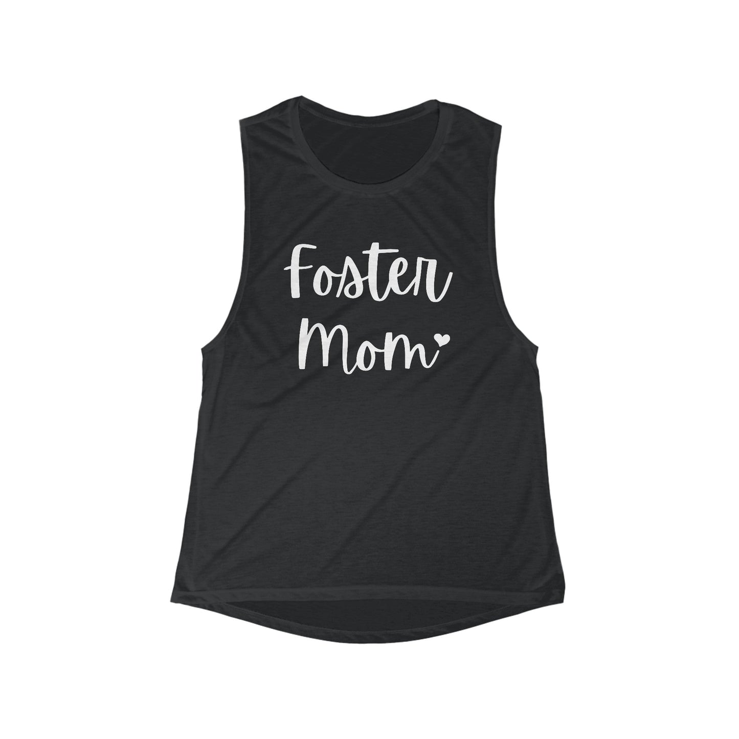 Foster Mom | Women's Flowy Scoop Muscle Tank - Detezi Designs-19804693363093190233