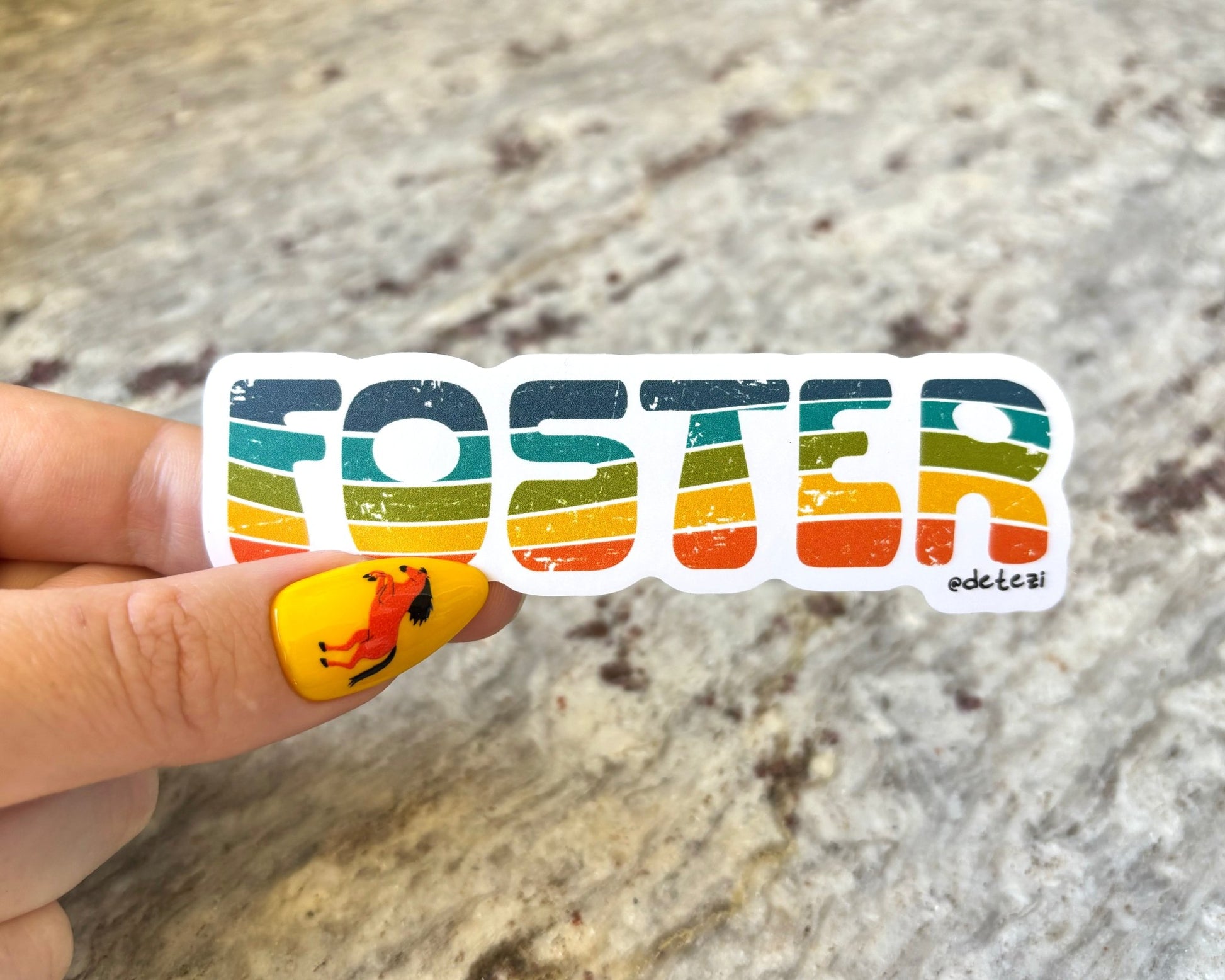 Foster | Retro | 4" Vinyl Sticker - Detezi Designs - 