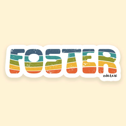 Foster | Retro | 4" Vinyl Sticker - Detezi Designs - 