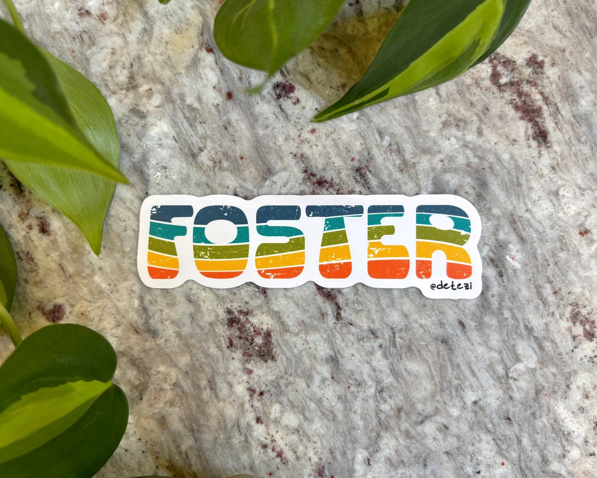 Foster | Retro | 4" Vinyl Sticker - Detezi Designs - 