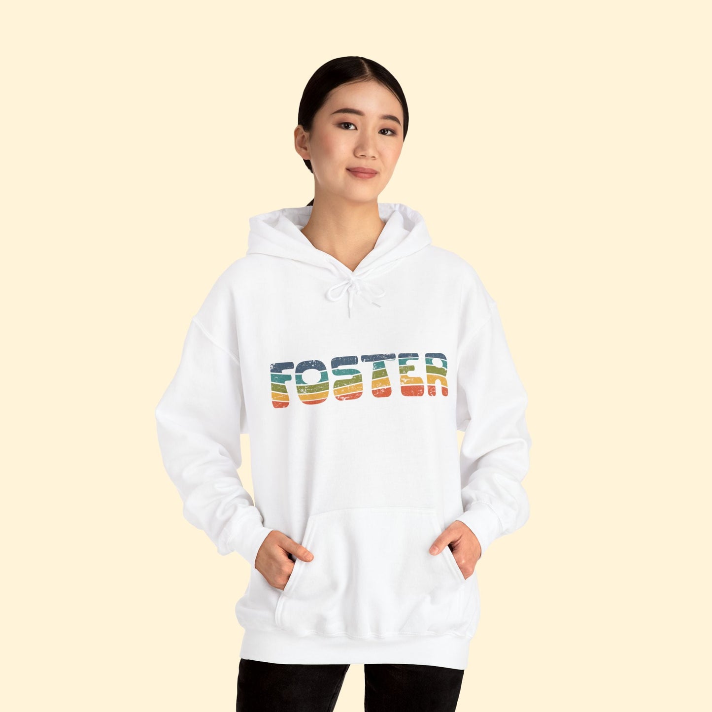 Foster Retro | Hooded Sweatshirt - Detezi Designs - 16348888166141812347