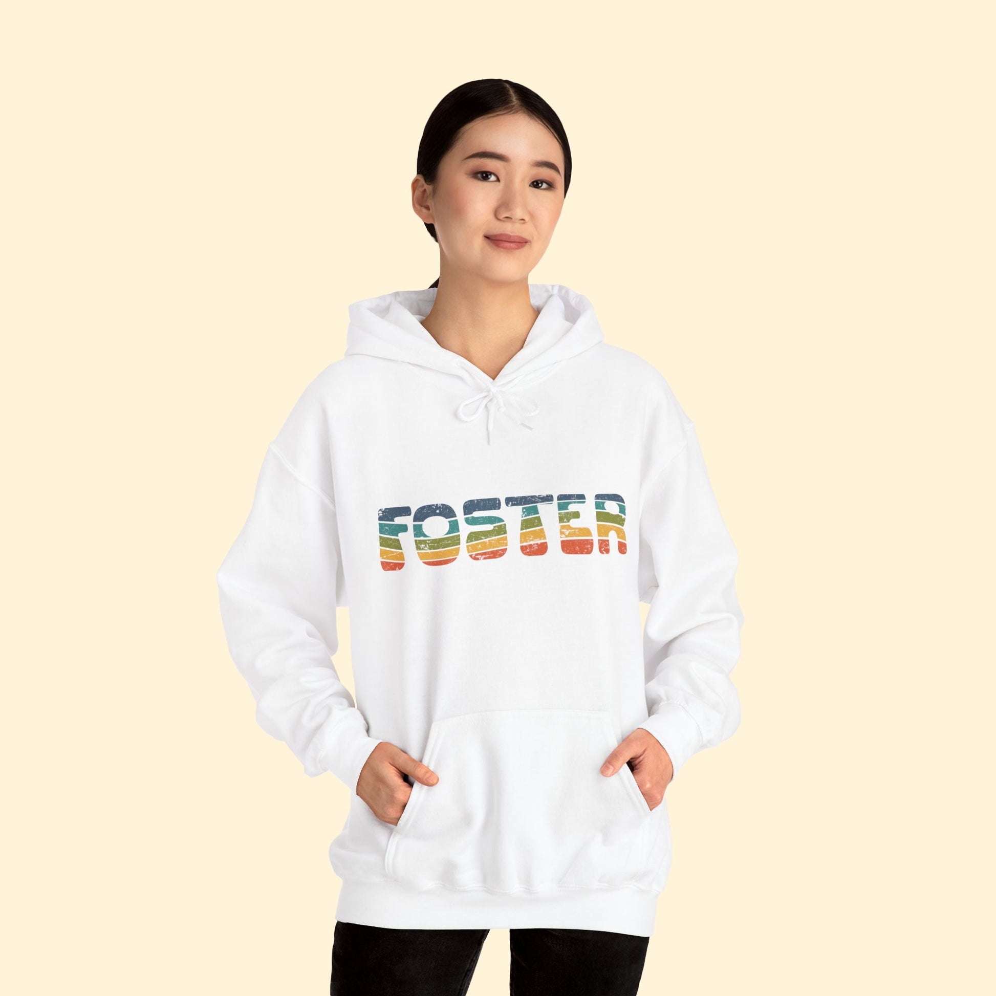 Foster Retro | Hooded Sweatshirt - Detezi Designs - 16348888166141812347