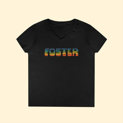 Foster | Retro | Ladies' V - Neck T-Shirt - Detezi Designs - 13561607277385490378