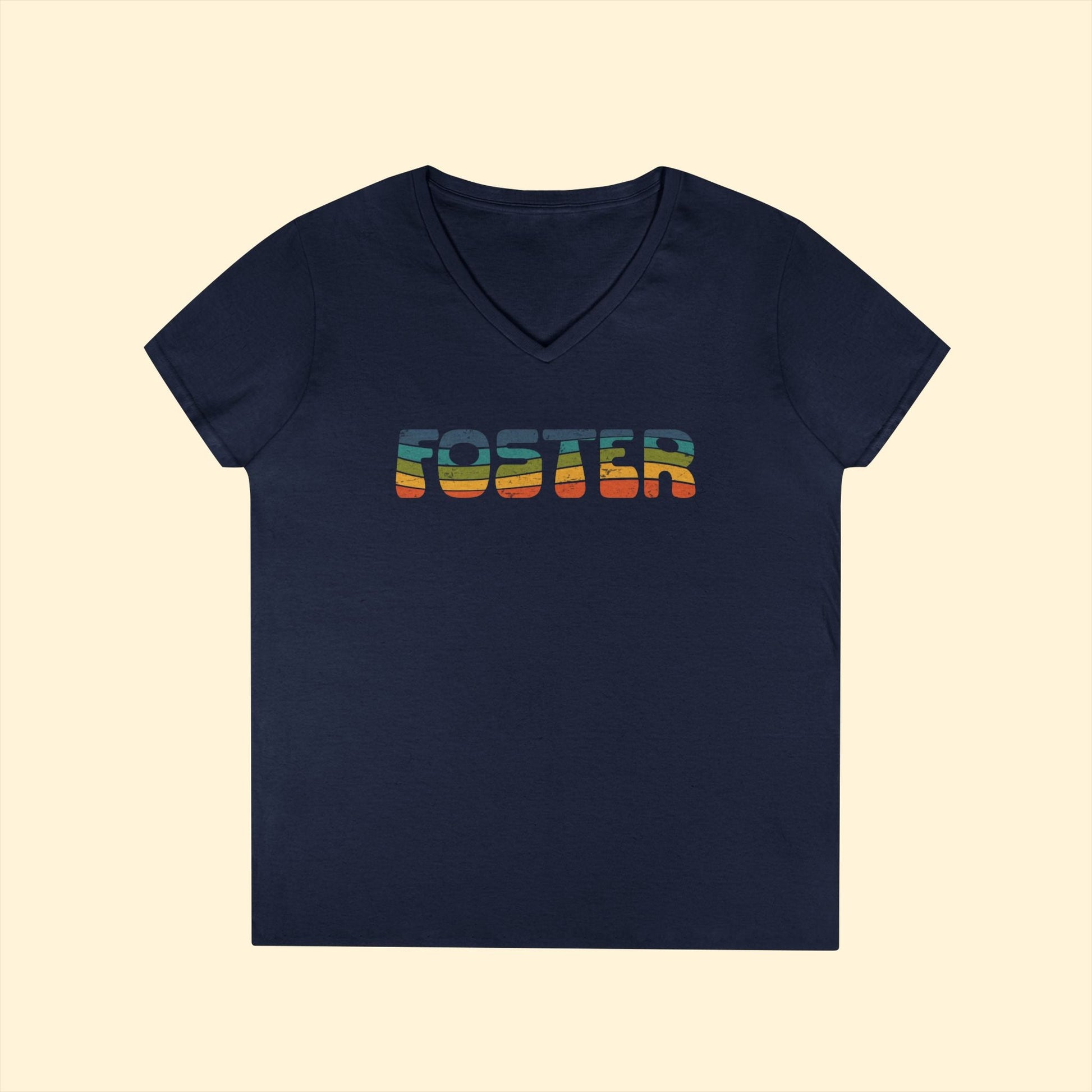 Foster | Retro | Ladies' V - Neck T-Shirt - Detezi Designs - 89856148251085176183