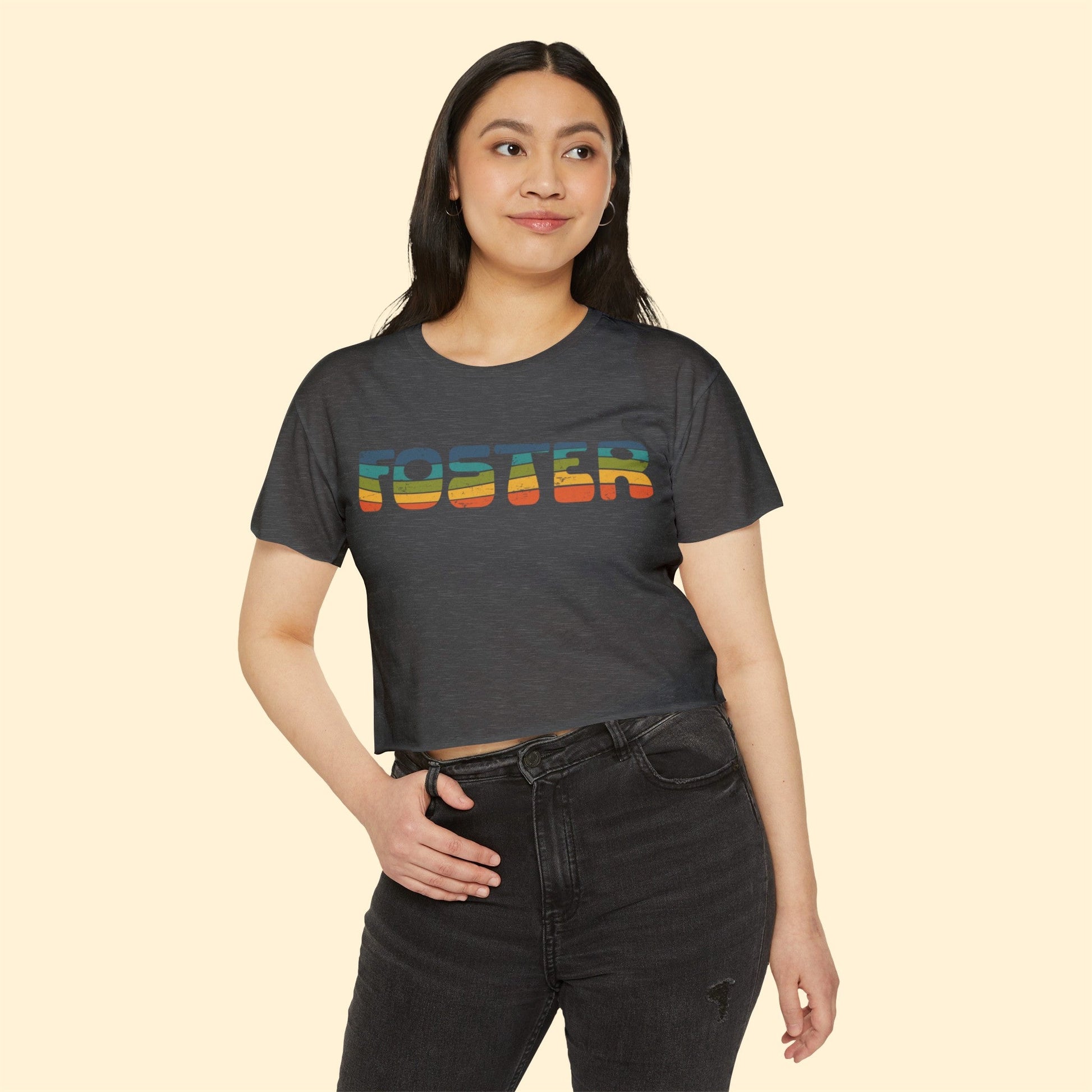 Foster | Retro | Women's Festival Crop Top - Detezi Designs-61060307223745974798