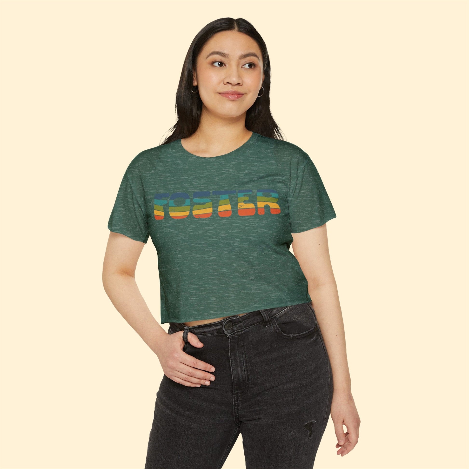 Foster | Retro | Women's Festival Crop Top - Detezi Designs-61060307223745974798