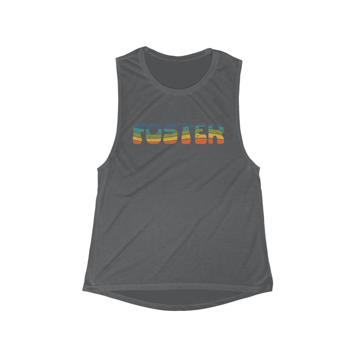 Foster | Retro | Women's Flowy Scoop Muscle Tank - Detezi Designs-13441465119482909089