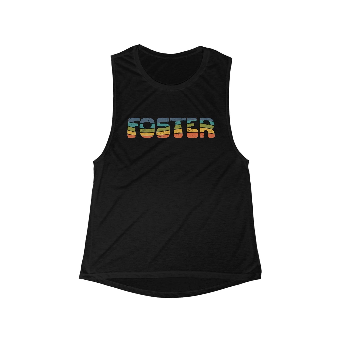 Foster | Retro | Women's Flowy Scoop Muscle Tank - Detezi Designs-16291231126991073867