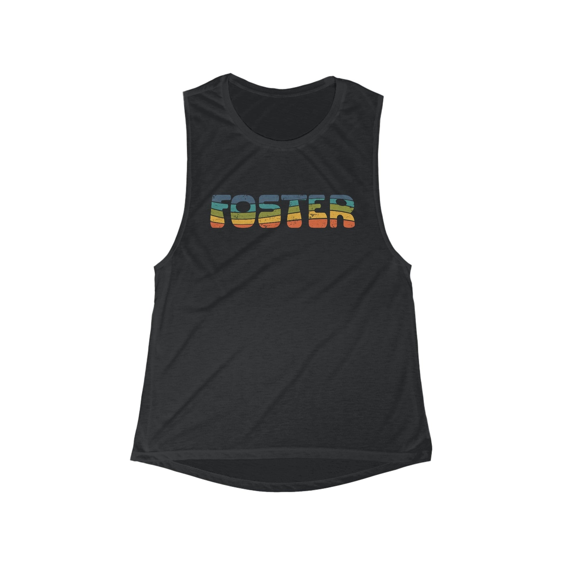 Foster | Retro | Women's Flowy Scoop Muscle Tank - Detezi Designs-18920511016685511394