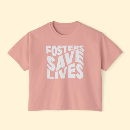 Fosters Save Lives | Comfort Colors Boxy Tee - Detezi Designs - 23345865373750463492