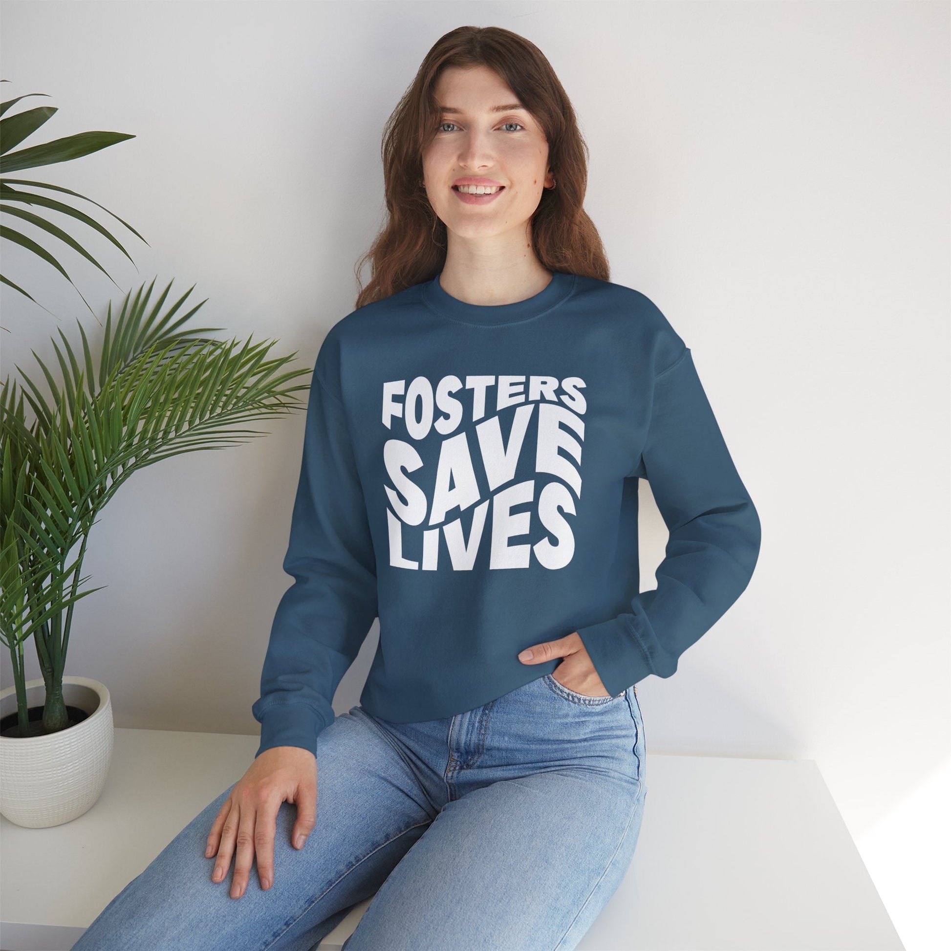 Fosters Save Lives | Crewneck Sweatshirt - Detezi Designs - 82733390095979968594