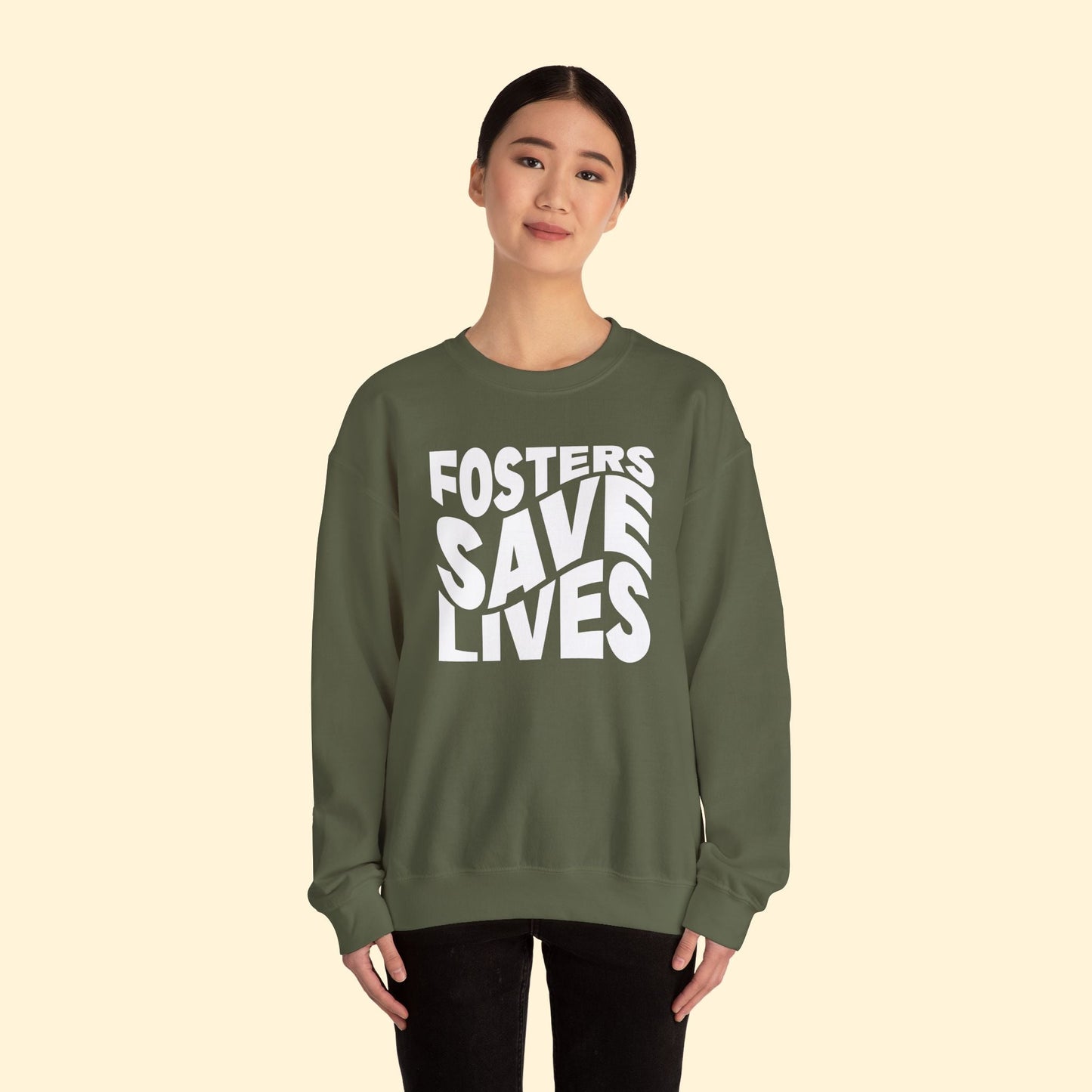 Fosters Save Lives | Crewneck Sweatshirt - Detezi Designs - 82733390095979968594
