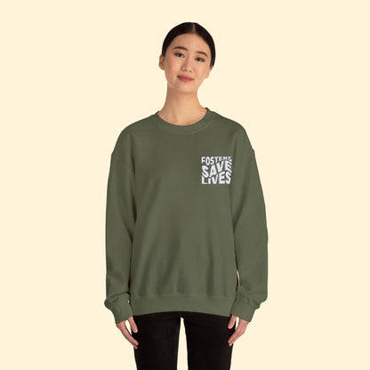 Fosters Save Lives | Embroidered | Unisex Crewneck Sweatshirt - Detezi Designs - 23210409910083855514