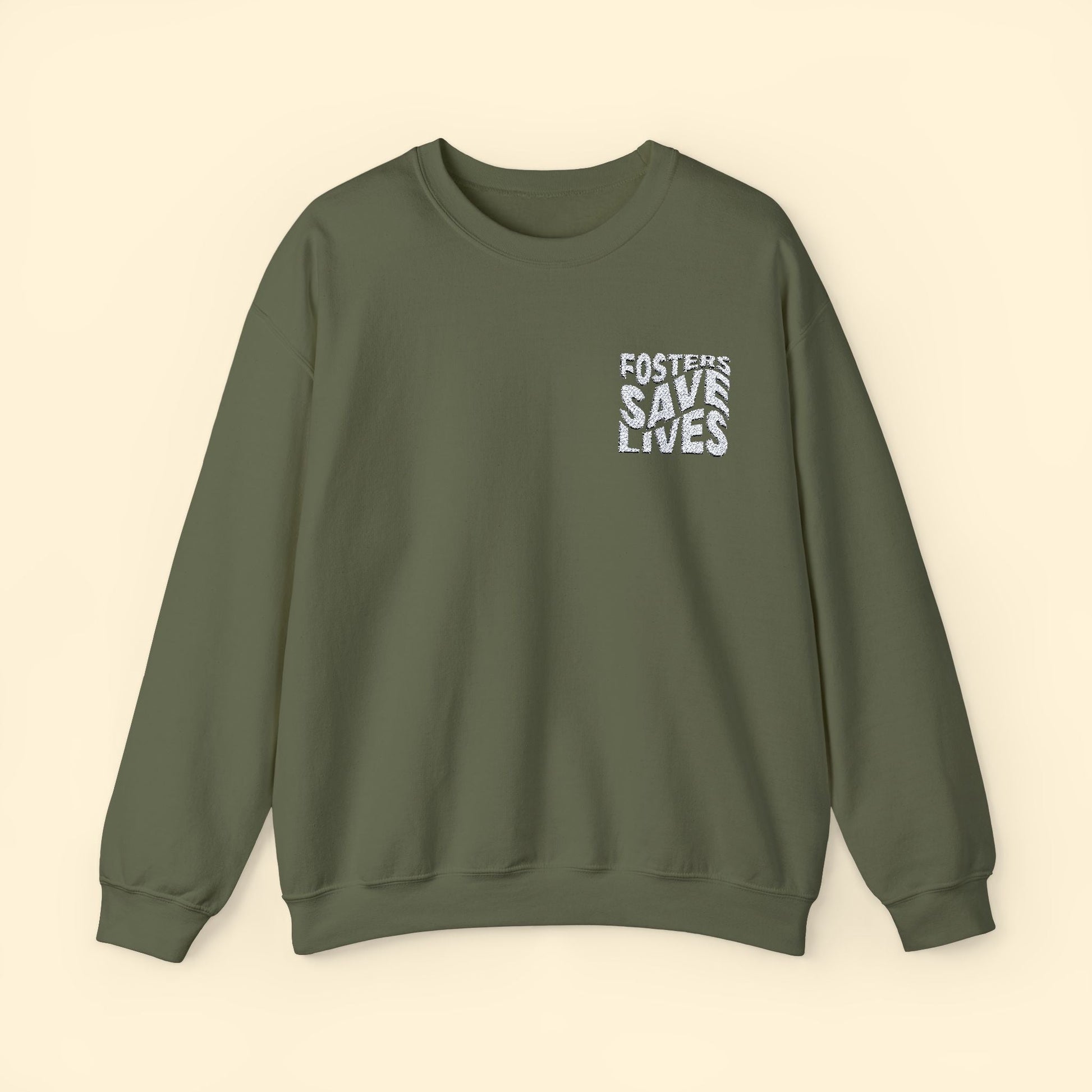 Fosters Save Lives | Embroidered | Unisex Crewneck Sweatshirt - Detezi Designs - 23210409910083855514