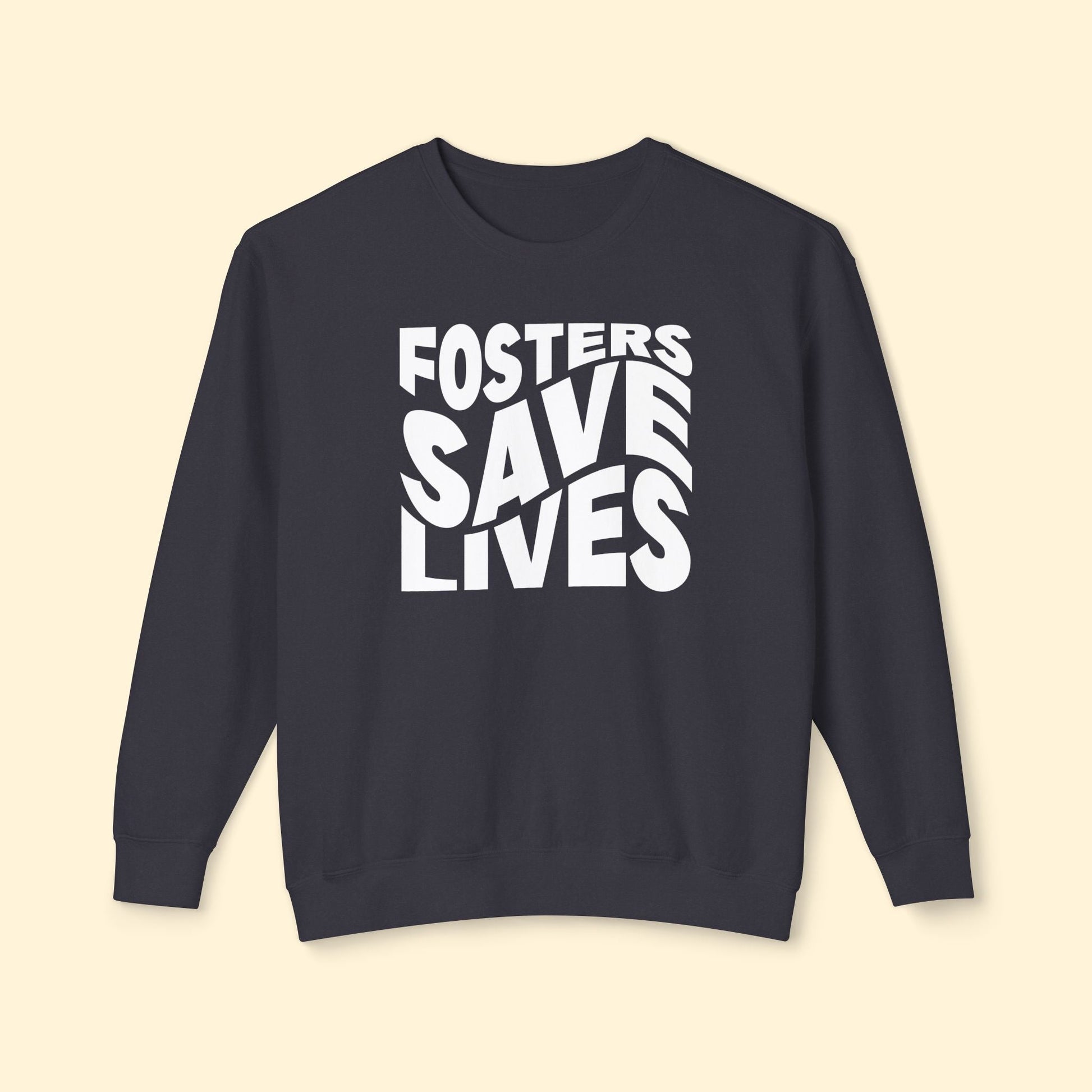 Fosters Save Lives | Lightweight Comfort Colors Crewneck Sweatshirt - Detezi Designs - 16210821532311008838