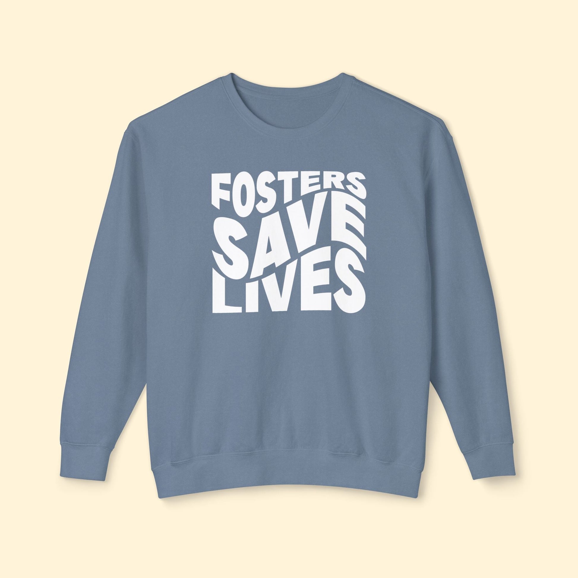 Fosters Save Lives | Lightweight Comfort Colors Crewneck Sweatshirt - Detezi Designs - 30295047971709262281