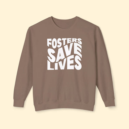 Fosters Save Lives | Lightweight Comfort Colors Crewneck Sweatshirt - Detezi Designs - 68189571971413647904