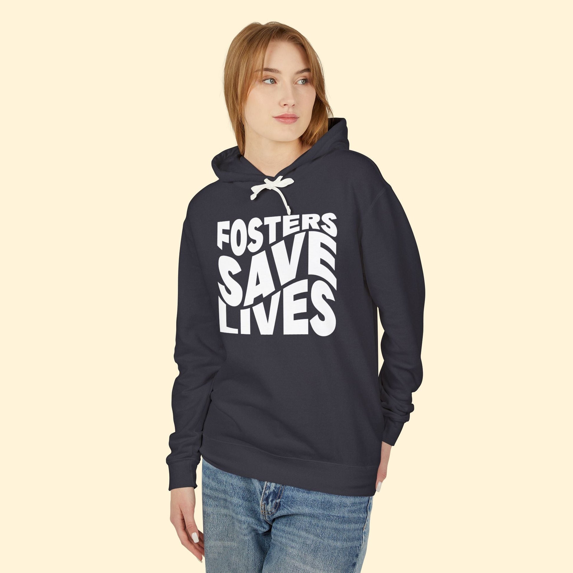 Fosters Save Lives | Lightweight Comfort Colors Hooded Sweatshirt - Detezi Designs - 19718113168957311428