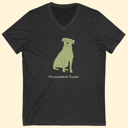 Frankenstein's Pupper | Unisex V - Neck Tee - Detezi Designs - 23928666508114209431