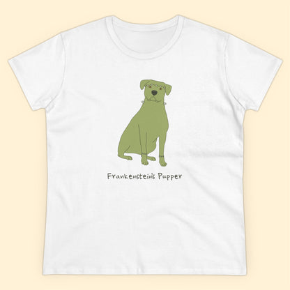 Frankenstein's Pupper | Women's Midweight Cotton Tee - Detezi Designs - 26733570312265760365