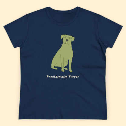 Frankenstein's Pupper | Women's Midweight Cotton Tee - Detezi Designs - 28766539186752527954