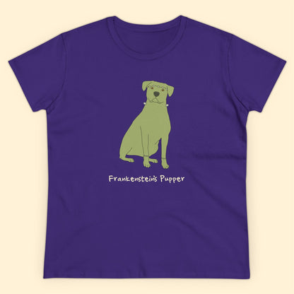 Frankenstein's Pupper | Women's Midweight Cotton Tee - Detezi Designs - 29457977764745353496