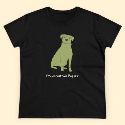 Frankenstein's Pupper | Women's Midweight Cotton Tee - Detezi Designs - 89232135418815179861