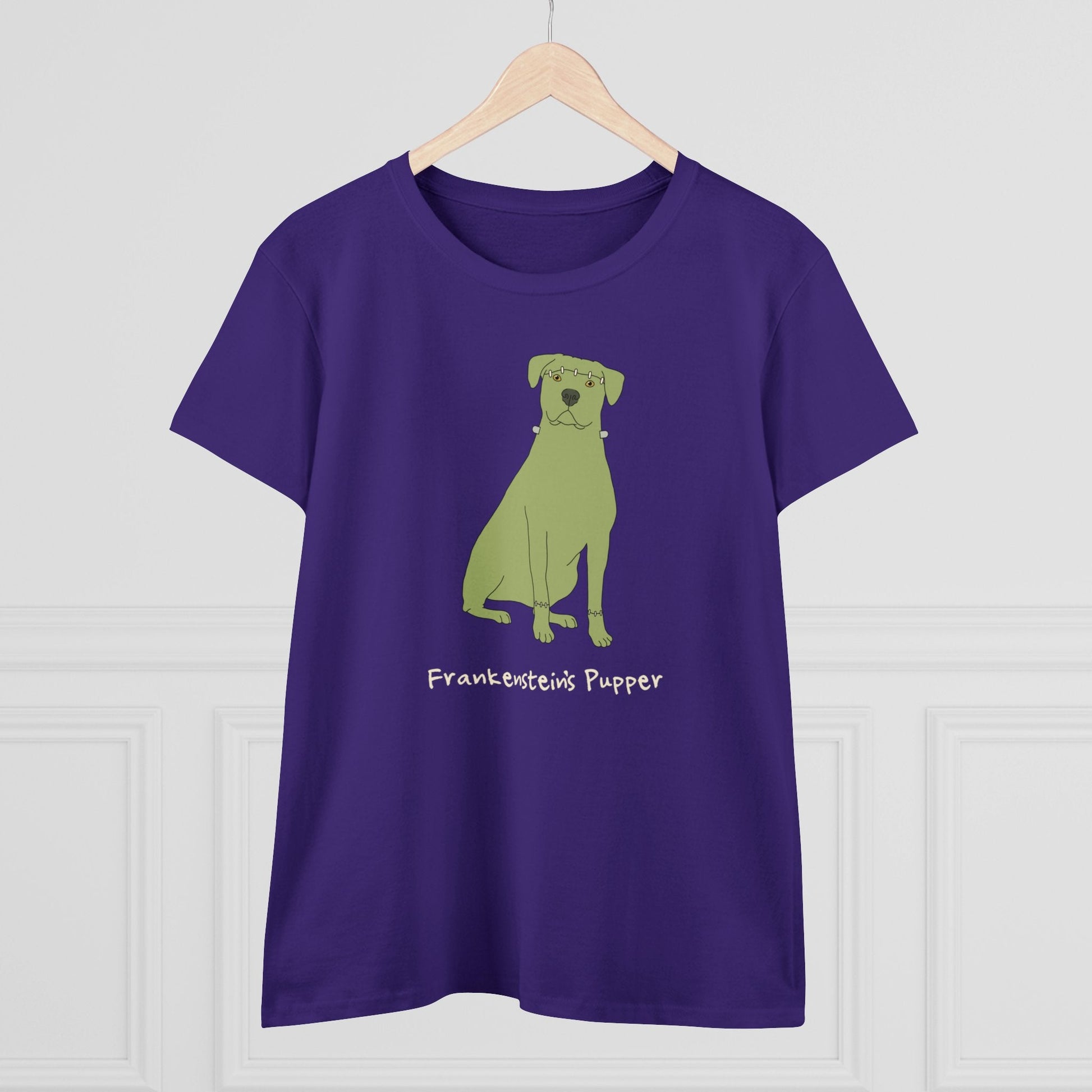 Frankenstein's Pupper | Women's Midweight Cotton Tee - Detezi Designs - 89232135418815179861