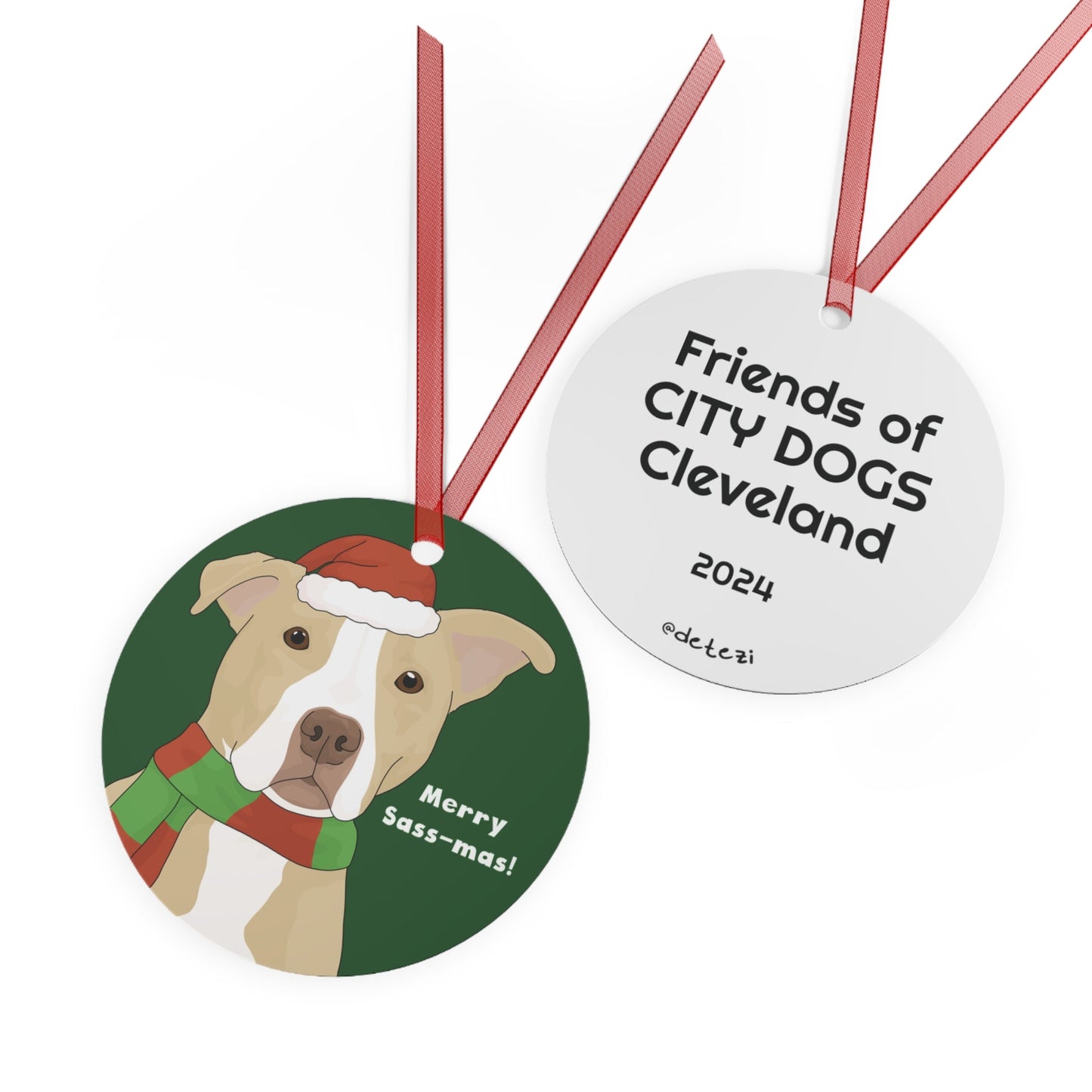 Friends of CITY DOGS Cleveland | FUNDRAISER | 2024 Holiday Ornament - Detezi Designs - 19831014707650122707