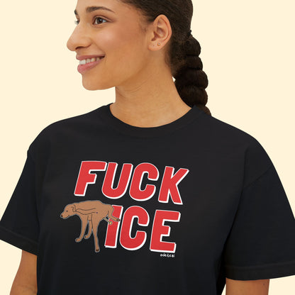 Fuck ICE | Comfort Colors Boxy Tee - Detezi Designs - 18881283009680790136