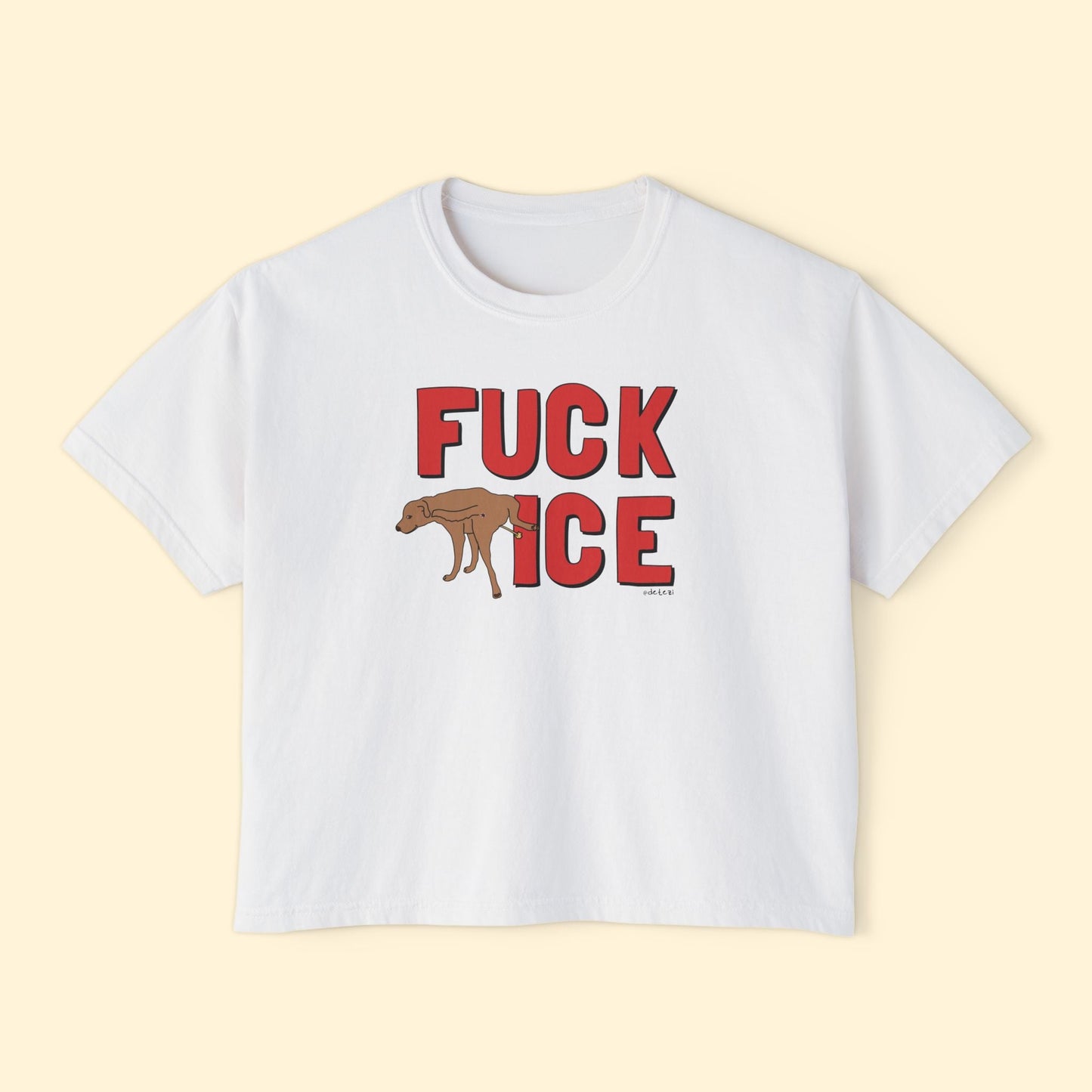 Fuck ICE | Comfort Colors Boxy Tee - Detezi Designs - 18881283009680790136