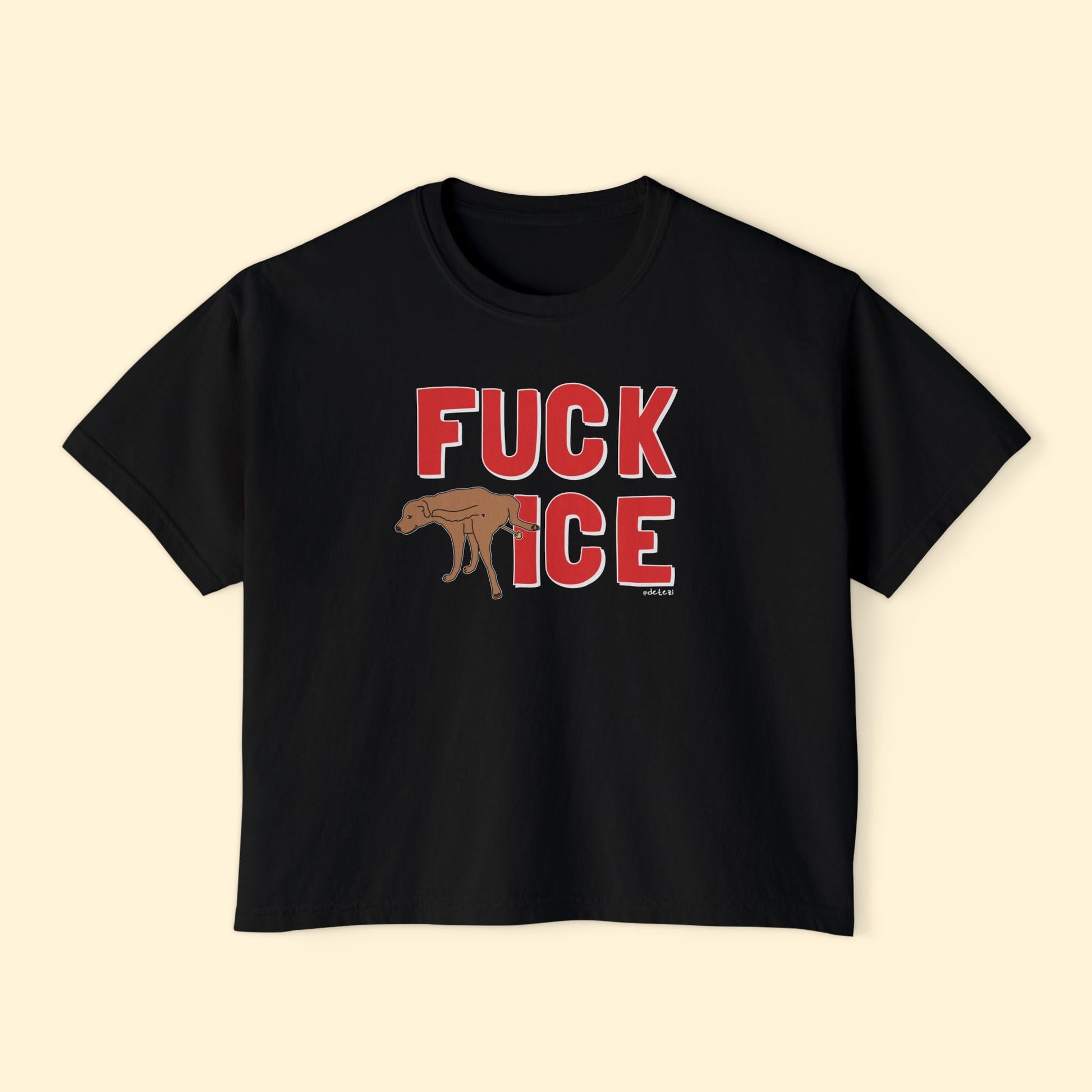 Fuck ICE | Comfort Colors Boxy Tee - Detezi Designs - 23317770877335621254